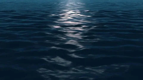 Calm Waves At Night, Water Background Loop Stock Footage