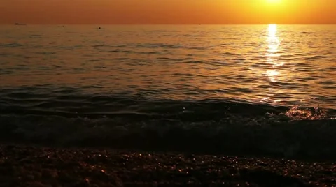 Calm waves of the sea at evening Video stock 21895755