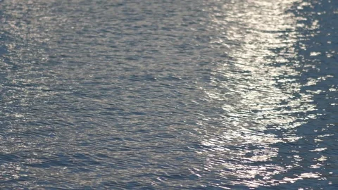 Calm Waves with Sun Reflection Stock Footage 124048087