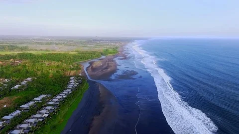 Calm Waves in a Tranquil Bali Beach Stock Footage 91286567