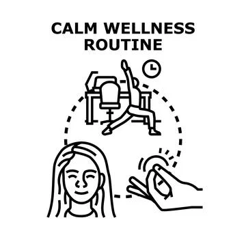Calm wellness routine vector concept illustration Stock-Illustration