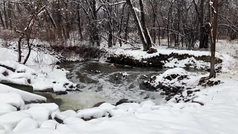 A Calm Winter Stream 스톡 동영상 280075982
