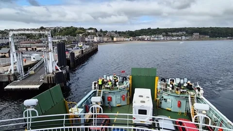 CalMac owned MV Bute approaching Rothesay  Isle of Bute, Scotland Stock Footage 314914882