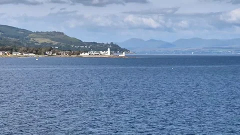 CalMac owned MV Bute sailing towards Rothesay across the Firth of Clyde, UK Stock Footage 314940252