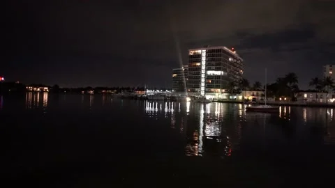 Calmed scene during night in front of water channel 스톡 동영상 133022798
