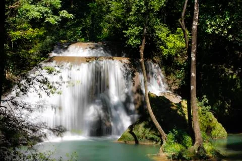 Calmed waterfall Stock Photos
