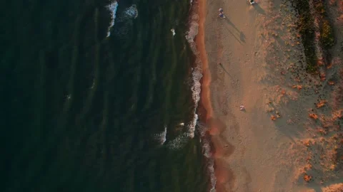 Calming aerial view of a coastline Italy drone Stock Footage