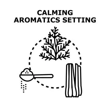 Calming aromatics setting for natural relaxation concept Stock Illustration