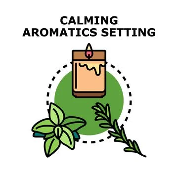 Calming aromatics setting for relaxation and wellness Иллюстрация