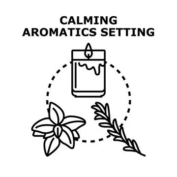 Calming aromatics setting for relaxation and wellness Stock-Illustration