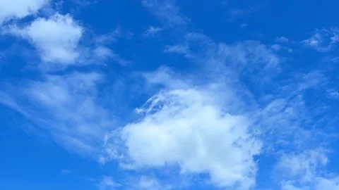 Calming blue sky gentle clouds seamless background video for projects Stock Footage 313671994