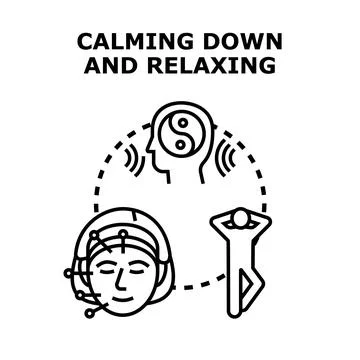 Calming down and relaxing for mental balance Stock Illustration