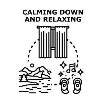 Calming down and relaxing vector concept Stock Illustration