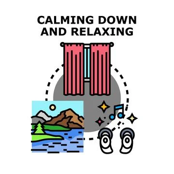Calming down and relaxing vector concept Stock Illustration