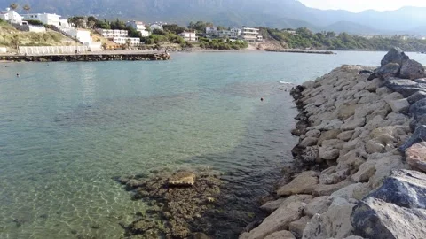 The calming effect of the sea and the landscape. Stock Footage 219735899