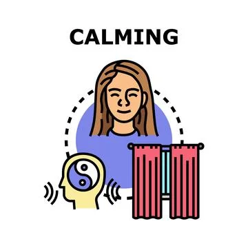 Calming person finding inner peace and relaxation Stock Illustration