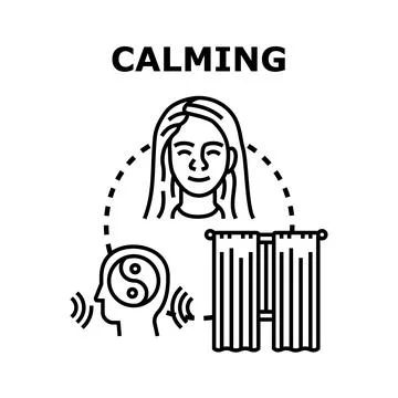 Calming person finding inner peace and relaxation Stock Illustration