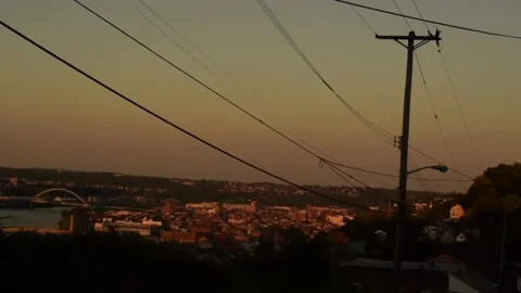 Calming Pittsburgh Sunset Stock Footage 140280903