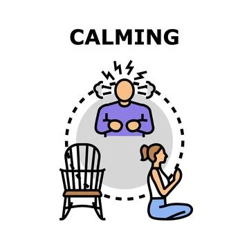 Calming stressful emotions with relaxation techniques Stock Illustration