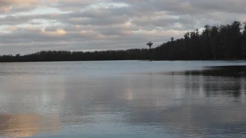 Calming sunset lakeview Stock Footage 233300459