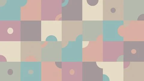 A calming tiled composition of circles and rounded blocks creates a refined.. Stock Illustration