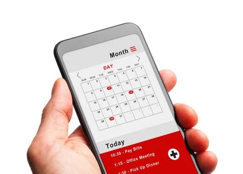 Calnedar on a Smart Phone Stock Illustration