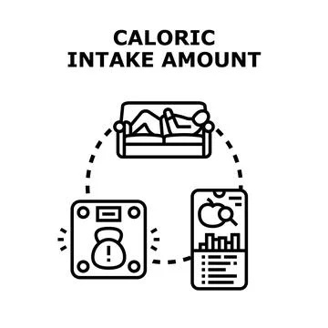 Caloric intake and physical activity balance concept Stock Illustration