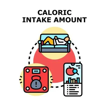 Caloric intake and physical activity balance concept Illustration
