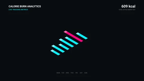 Calorie Burn Analytics Isometric Bar Chart UI Animation Stock Footage 337702273