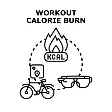 Calorie burn workout tracking using digital device Stock Illustration