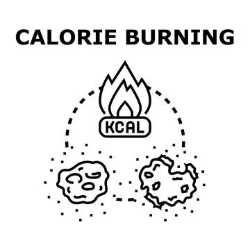 Calorie burning concept reducing body fat and weight Stock Illustration