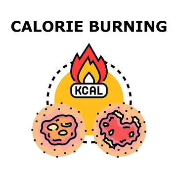 Calorie burning concept reducing body fat and weight Stock Illustration