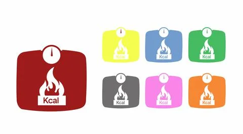 Calorie Burning Icon Set. Stock Illustration