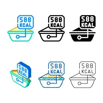 Calorie content of peanut butter clean color icon vector Stock Illustration