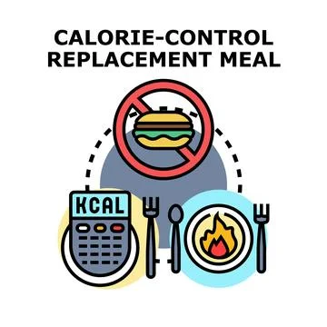 Calorie control replacement meal planning and healthy eating Stock Illustration