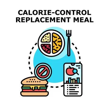 Calorie control replacement meal vector concept Illustrazione stock