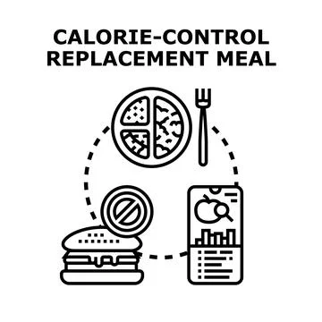 Calorie control replacement meal vector concept 库存插图