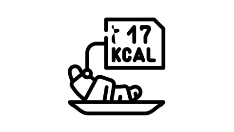 Calorie counting line icon animation Vidéo 166870772