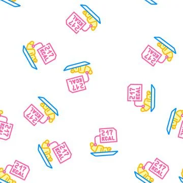 Calorie counting vector seamless pattern color Stock Illustration