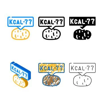 Calorie potato color icon vector variations Stock Illustration