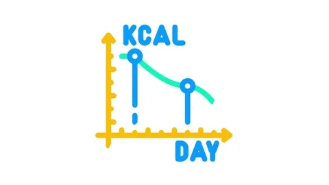Calorie reduction gradually color icon animation Vidéo 166874244