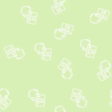 Calories apple line vector seamless pattern Stock Illustration