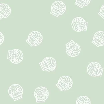 Calories cabbage line vector seamless pattern Ilustración de archivo