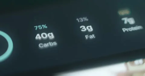 Calories, Carbs, Fat, Proteins tracker app Stock Footage 314879477
