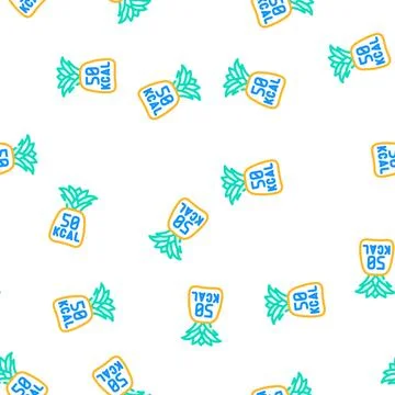 Calories pineapple vector seamless pattern Stock Illustration