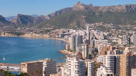 Calp Spain by drone Stock Footage 281269508