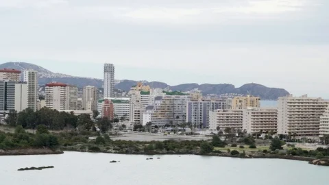 Calpe view 2 pan left Stock Footage 89650077