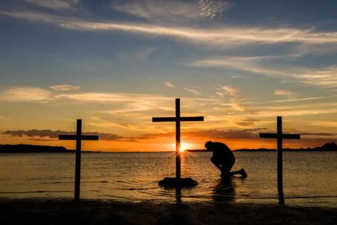 Calvary Prayer Stock Photos