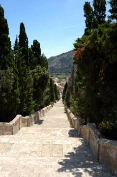 Calvary steps looking down Stock Photos
