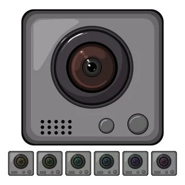 Cam action camera cartoon vector graphic Stock Illustration